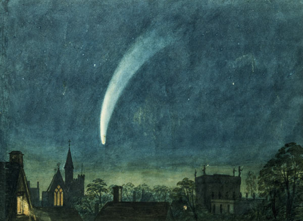 Donati's Comet over Balliol College (w/c with scratching out on paper) à William of Oxford