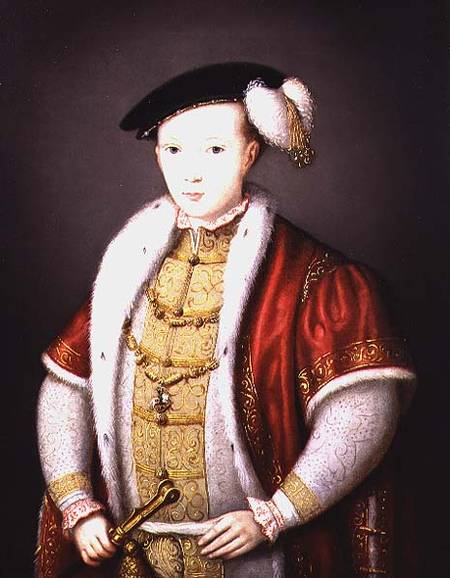 Edward VI with the chain of the Order of the Garter, after the portrait in the Collection of H.M. Qu à William Scrots