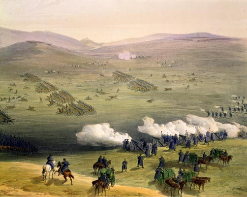 Charge of the Light Cavalry Brigade, October 25th 1854, detail of artillery, from 'The Seat of War i à William Simpson