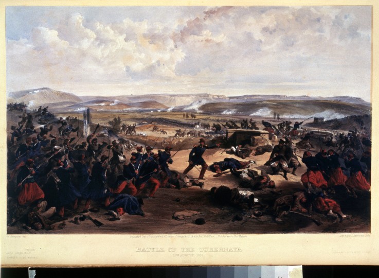 The Battle of Chernaya River on August 16, 1855 à William Simpson