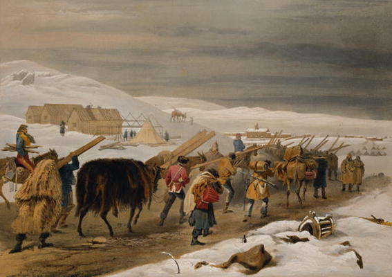 Huts and Warm Clothing for the Army, plate from 'The Seat of War in the East', pub. by Paul & Domini à William Simpson