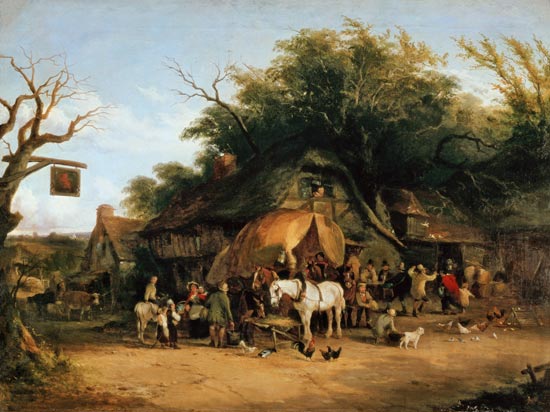 Travellers resting at a Country Inn à William Snr. Shayer