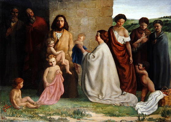 'Suffer little children to come unto me', 1905 (oil on canvas) à William Strang