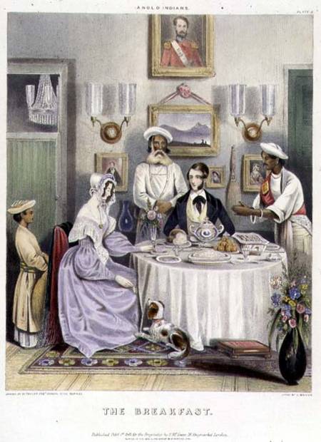 The Breakfast, plate 3 from 'Anglo Indians', engraved by J. Bouvier à William Tayler