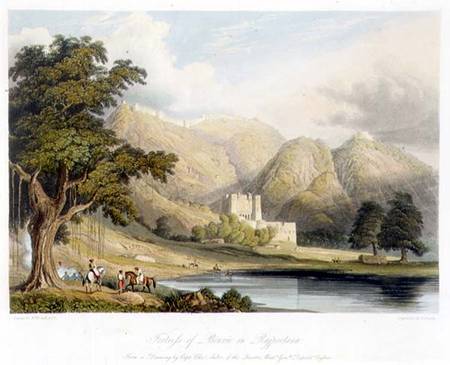 The Fortress of Bowrie in Rajpootana, drawn by Captain Charles Auber of the Quarter Master General's à William Westall