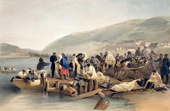 The Embarkation of the Sick at Balaklava, plate from ''The Seat of War in the East'', published by   à William 'Crimea' Simpson