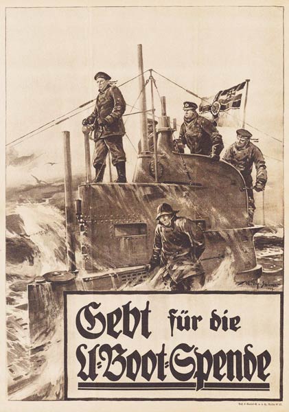 Give to the Submarine Donation. Poster à Willy Stöwer