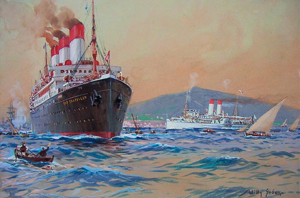Der Dampfer "Cap Trafalgar" der Hamburg-Südamerikanisch. Gesellschaft à Willy Stöwer