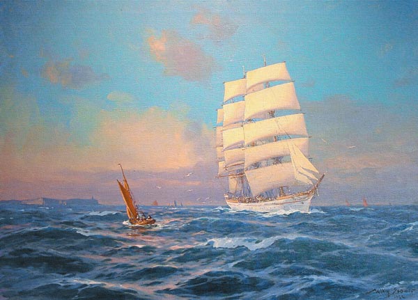 Das Schulschiff  "Prinzess Eitel Friedrich" vor Cap Arcona à Willy Stöwer