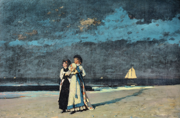 Promenade on the Beach à Winslow Homer