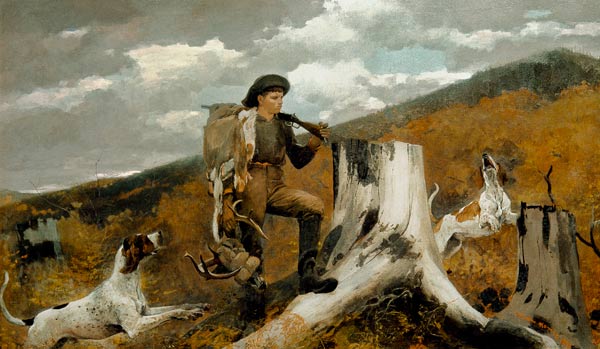 The Hunter and his Dogs à Winslow Homer
