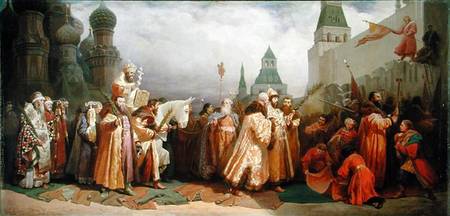 Palm Sunday Procession under the Reign of Tsar Alexis Romanov (1629-76) à Wjatscheslaw Grigor. Schwarz