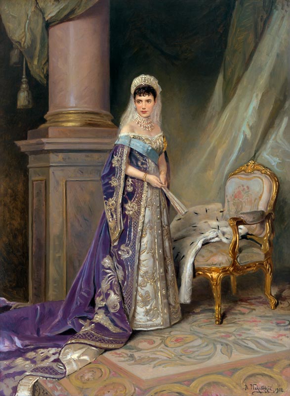 Portrait of Empress Maria Feodorovna, Princess Dagmar of Denmark (1847-1928) à Wladimir Jegorowitsch Makowski