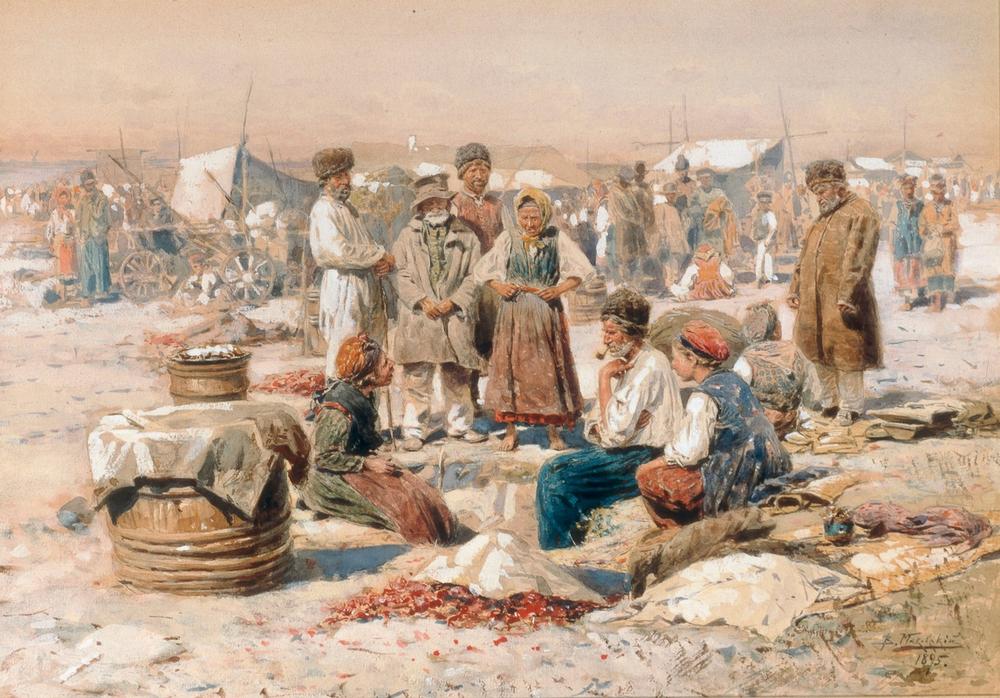 A Country Market à Wladimir Jegorowitsch Makowski