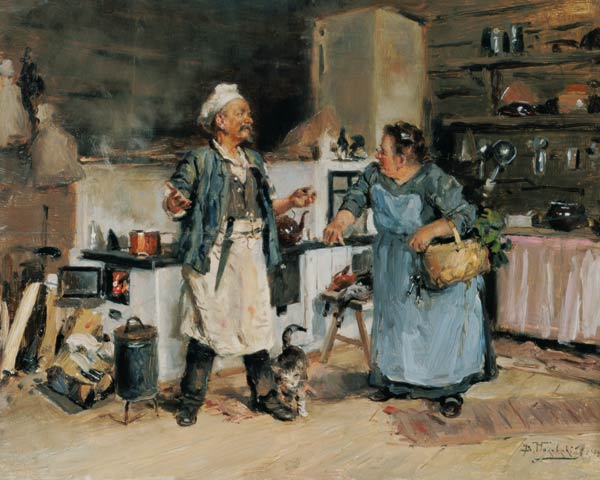 Quarrel in the kitchen à Wladimir Jegorowitsch Makowski