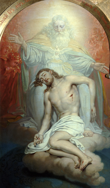 God the Father lamenting over the dead Christ à Wladimir Lukitsch Borowikowski