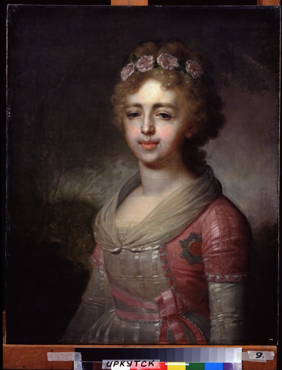 Portrait of Grand Duchess Alexandra Pavlovna (1783-1801), Daughter of Emperor Paul I à Wladimir Lukitsch Borowikowski