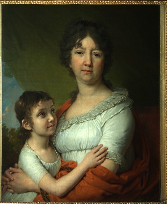 Portrait of A.E. Labzina and her foster-daughter S.A. Mudrova à Wladimir Lukitsch Borowikowski