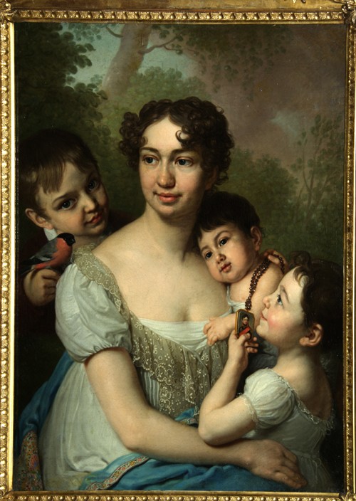 Portrait of Yelena Balashova with Children à Wladimir Lukitsch Borowikowski