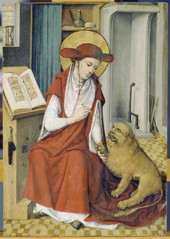 Der heilige Hieronymus mit dem Löwen. à Wojciech Styka