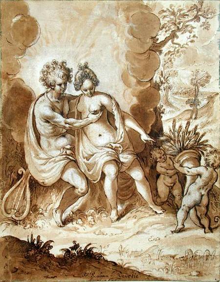 Apollo and Ceres, 1605 (pencil, w/c and white highlighting on à Wolfgang Kilian