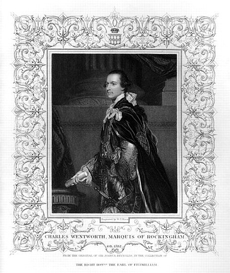Portrait of Charles Wentworth, Marquis of Rockingham à W.T. Mote