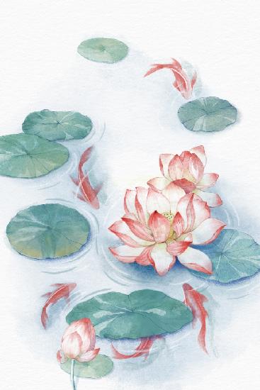 Lotus Pond Watercolor