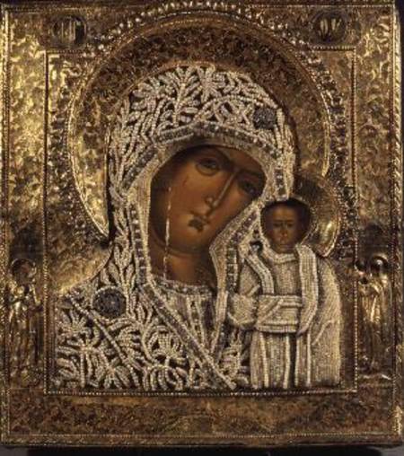 Detail of an icon showing the Virgin of Kazan à Yegor  Petrov