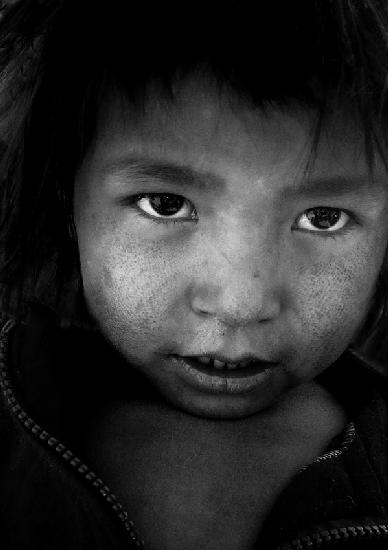 Nepal monochrome portraits of children (series)