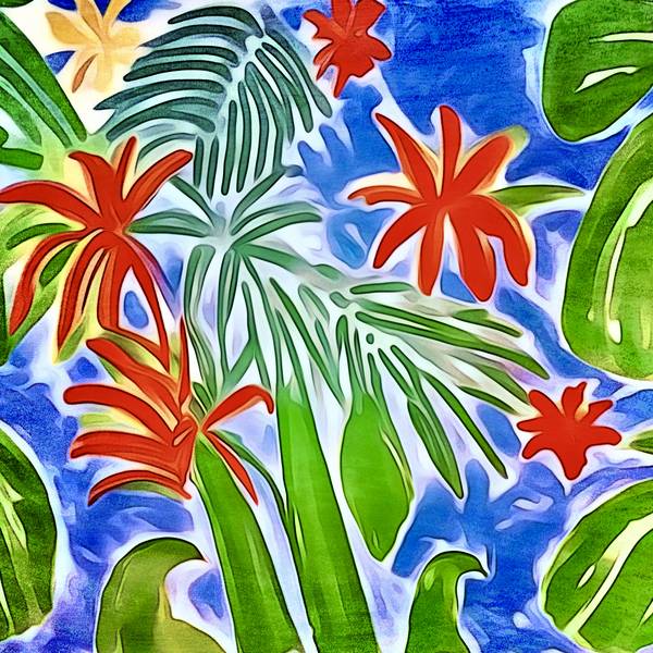 Rote Blumen-Matisse inspired à zamart