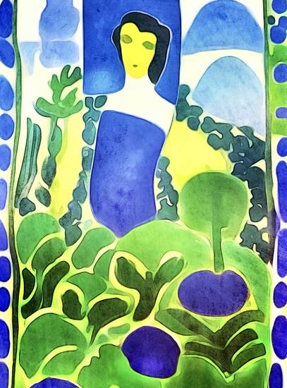 Frau in blau - Matisse inspired