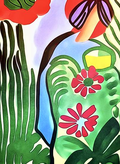 Im Blumengarten, Motiv 3 - Matisse inspired