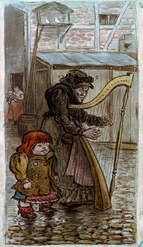 Zille / The Harp Lady / 1903 à Heinrich Zille