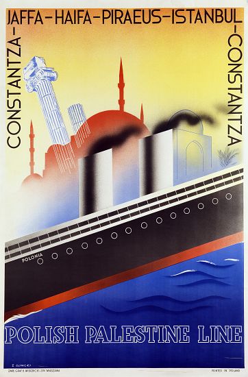 Poster advertising the Polish Palestine Line à Zygmunt Glinicki